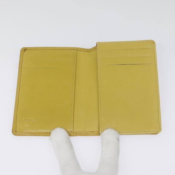 CHANEL COCO Mark Card Case Caviar Skin Yellow CC Auth am6890 - Picture 8 of 16